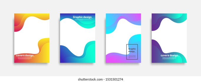 Minimal covers design. Colorful curve gradients. Cool modern background design. Future geometric patterns. Eps10 vector.