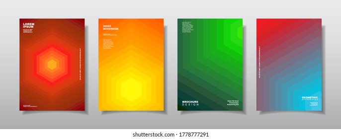 Minimal covers design. Colorful geometric gradients. Vector EPS 10.