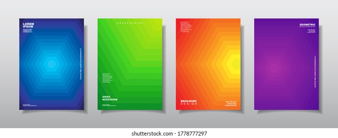 Minimal covers design. Colorful geometric gradients. Vector EPS 10.