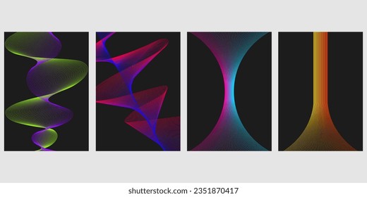 Minimal Covers Design. Colorful Gradients. Vector Abstract Line Pattern for Poster Design.