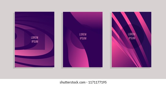 Minimal covers design. Colorful halftone gradients. Future geometric patterns. 