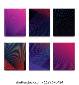Minimal covers design. Colorful halftone gradients. Future geometric patterns. Eps10 vector. 6 posters set templates.
