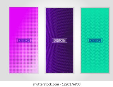Minimal covers design. Colorful halftone gradients. Future geometric patterns. Minimal covers design. Colorful halftone gradients. Future geometric patterns. Vector illustration.