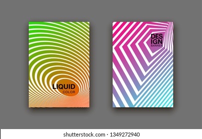 Minimal covers design. Colorful halftone gradients. Future geometric patterns.