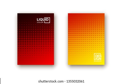 Minimal covers design. Colorful halftone gradients. Future geometric patterns.