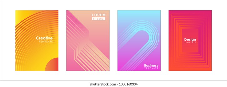 Minimal covers design. Colorful halftone gradients. Future geometric patterns. Eps10 vector.