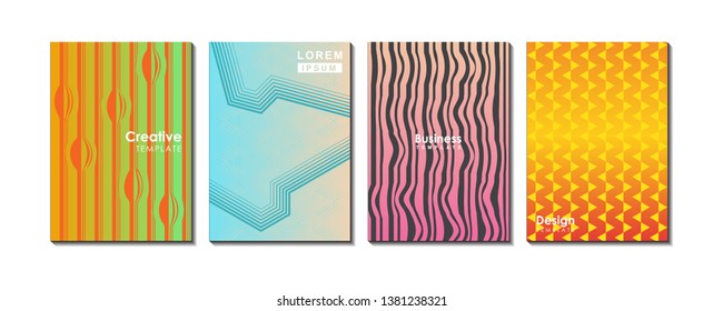 Minimal covers design. Colorful halftone gradients. Future geometric patterns. Eps10 vector.