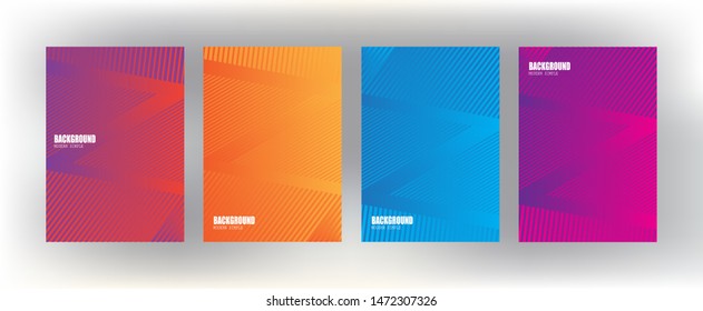 Minimal covers design with Colorful halftone gradients. Future geometric patterns vector