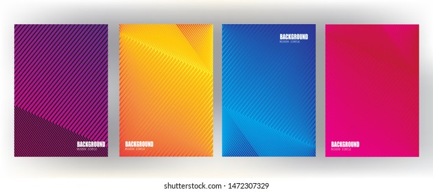 Minimal covers design with Colorful halftone gradients. Future geometric patterns vector