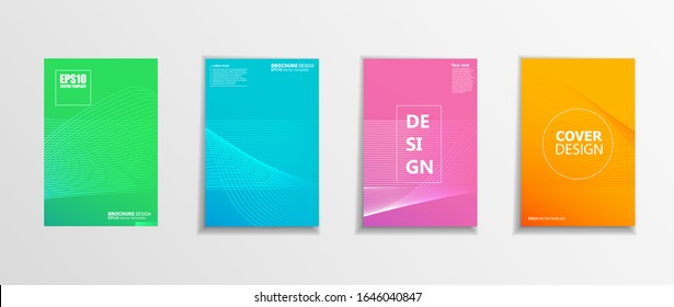 Minimal covers design. Colorful halftone gradients. Future geometric patterns. Eps10 vector.