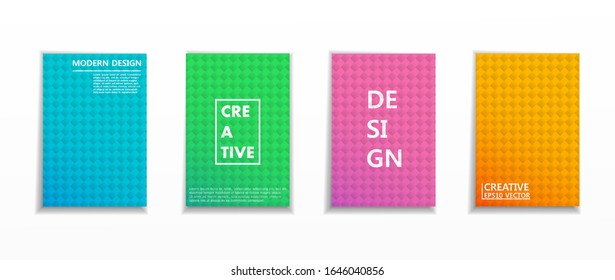 Minimal covers design. Colorful halftone gradients. Future geometric patterns. Eps10 vector.