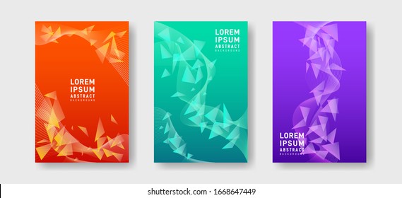 Minimal covers design. Colorful halftone gradients. Future geometric patterns. Abstract background