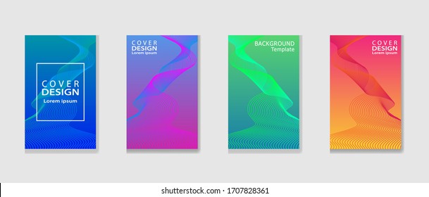 Minimal covers design. Colorful halftone gradients.Vector template brochures, flyers, presentations, leaflet.