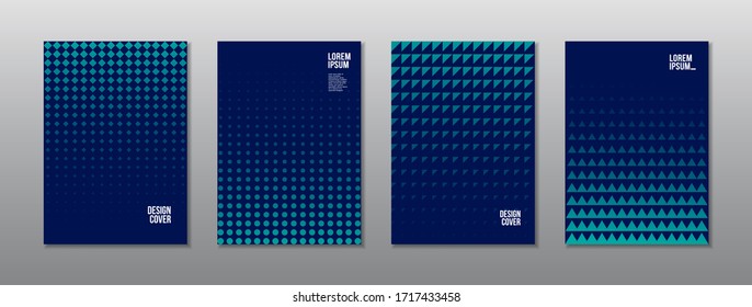 Minimal covers design. Colorful halftone gradients. Future geometric patterns. Eps10 vector.