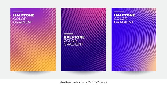 Minimal covers design. Colorful halftone gradients. Future geometric patterns. Eps10 vector.