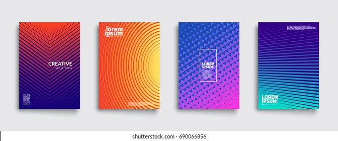 Minimal covers design. Colorful halftone gradients. Future geometric patterns. Eps10 vector. - Shutterstock ID 690066856