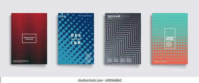 Minimal covers design. Colorful halftone gradients. Future geometric patterns. Eps10 vector.