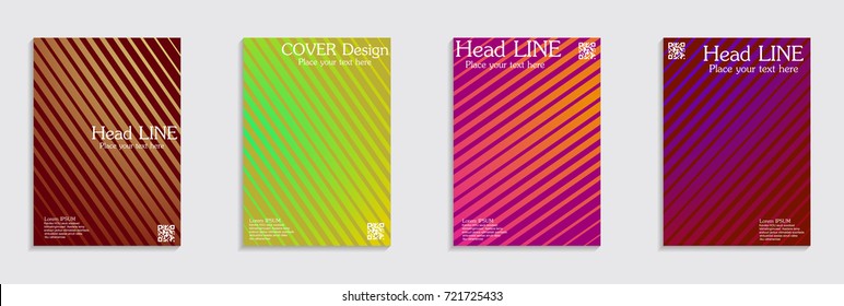 Minimal covers design. Colorful halftone gradients. Future geometric patterns.