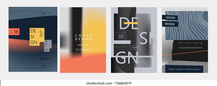 Minimal covers design. Colorful halftone gradients. Future geometric patterns. Eps10 vector.