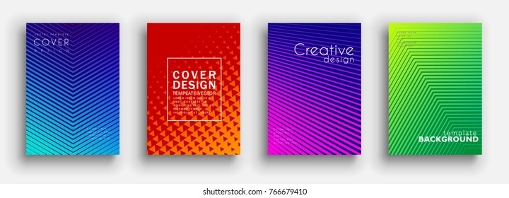 Minimal covers design. Colorful halftone gradients. Future geometric patterns. Vector template brochures, flyers, presentations, leaflet, magazine a4 size