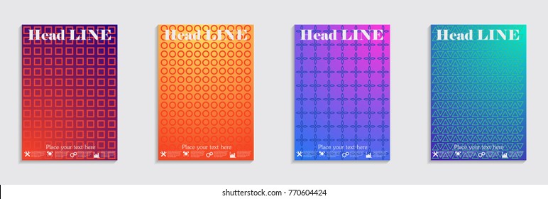Minimal covers design. Colorful halftone gradients. Future geometric patterns. Eps10 vector.