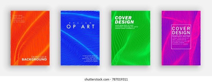 Minimal covers design. Colorful halftone gradients. Cloth fabric background geometric patterns. Vector template brochures, flyers, presentations, leaflet, magazine a4 size
