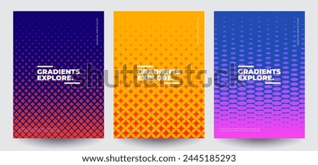 Minimal covers design. Colorful halftone gradients. Future geometric patterns. Eps10 vector.