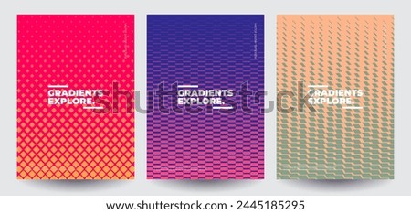 Minimal covers design. Colorful halftone gradients. Future geometric patterns. Eps10 vector.