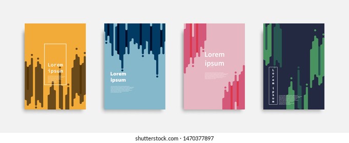 Minimal covers design. Colorful line design art. Future geometric patterns. Eps10 vector.