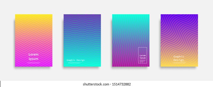 Minimal covers design. Colorful line design. Future geometric patterns. Eps10 vector.