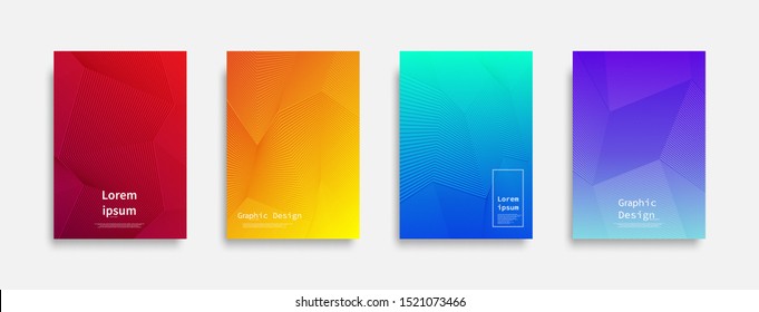 Minimal covers design. Colorful line design. Future geometric patterns. Eps10 vector.