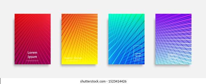 Minimal covers design. Colorful line design. Future geometric patterns. Eps10 vector.