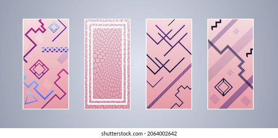 Diseño de cubiertas mínimas. Patrones lineales coloridos. Fondo vibrante para pantalla, afiche, pancarta, fondo de pantalla, publicación en medios sociales