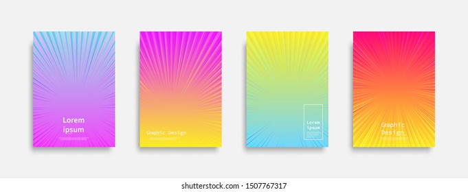 Minimal covers design. colorful radial stripes line design. Future geometric patterns. Eps10 vector.