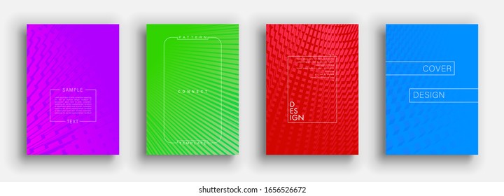 Minimal covers design. Colorful set. Idustrial geometric patterns. Eps10 vector.