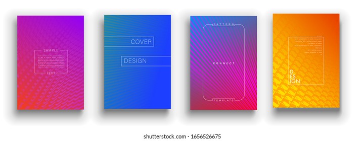 Minimal covers design. Colorful set. Idustrial geometric patterns. Eps10 vector.