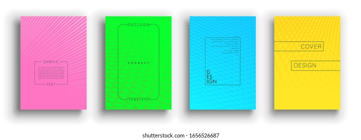 Minimal covers design. Colorful set. Idustrial geometric patterns. Eps10 vector.