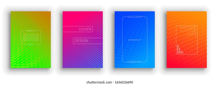 Minimal covers design. Colorful set. Idustrial geometric patterns. Eps10 vector.