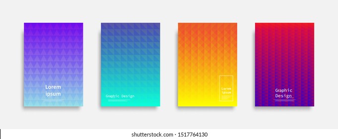 Minimal covers design. Colorful triangle design. Future geometric patterns. Eps10 vector.