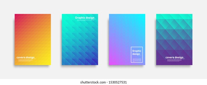 Minimal covers design. Colorful triangle design gradients. Cool modern background design. Future geometric patterns. Eps10 vector.