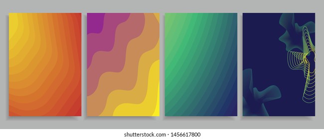 Minimal covers design. Cool geometric gradients. Eps10 vector.