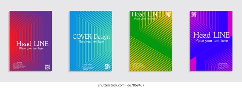 Minimal covers design. Cool halftone gradients. 