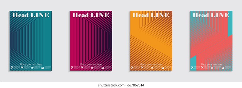Minimal covers design. Cool halftone gradients. 