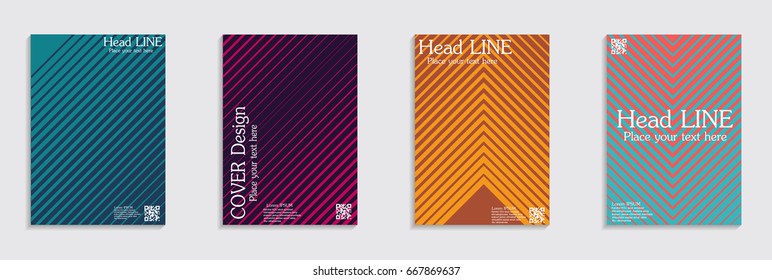 Minimal covers design. Cool halftone gradients. 