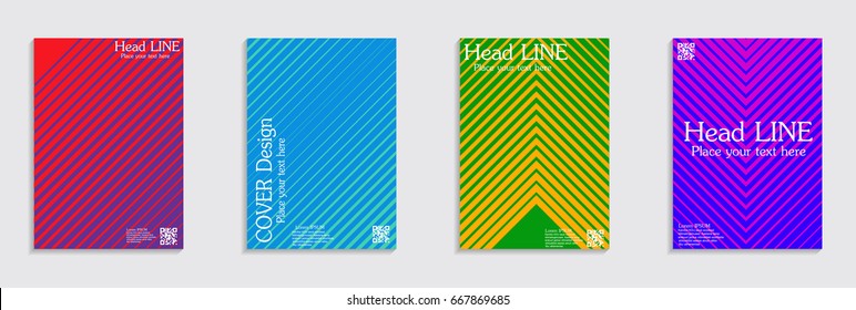 Minimal covers design. Cool halftone gradients. 