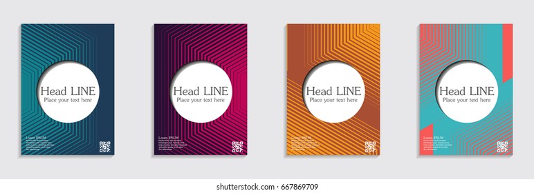 Minimal covers design. Cool halftone gradients. 
