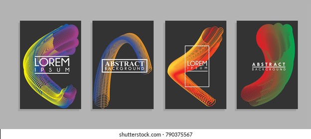 Minimal covers design. Cool halftone gradients. Future geometric template.