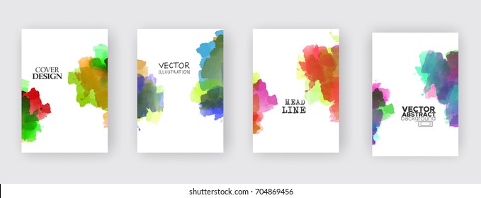 Minimal covers design. Cool paint elements. Vector illustration