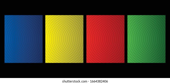 Minimal covers design. four different halftone gradients background.