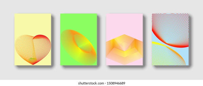 Minimal covers design. Future geometric design. Abstract background ready for text. Colorful  gradients. Beautiful wave for your design.